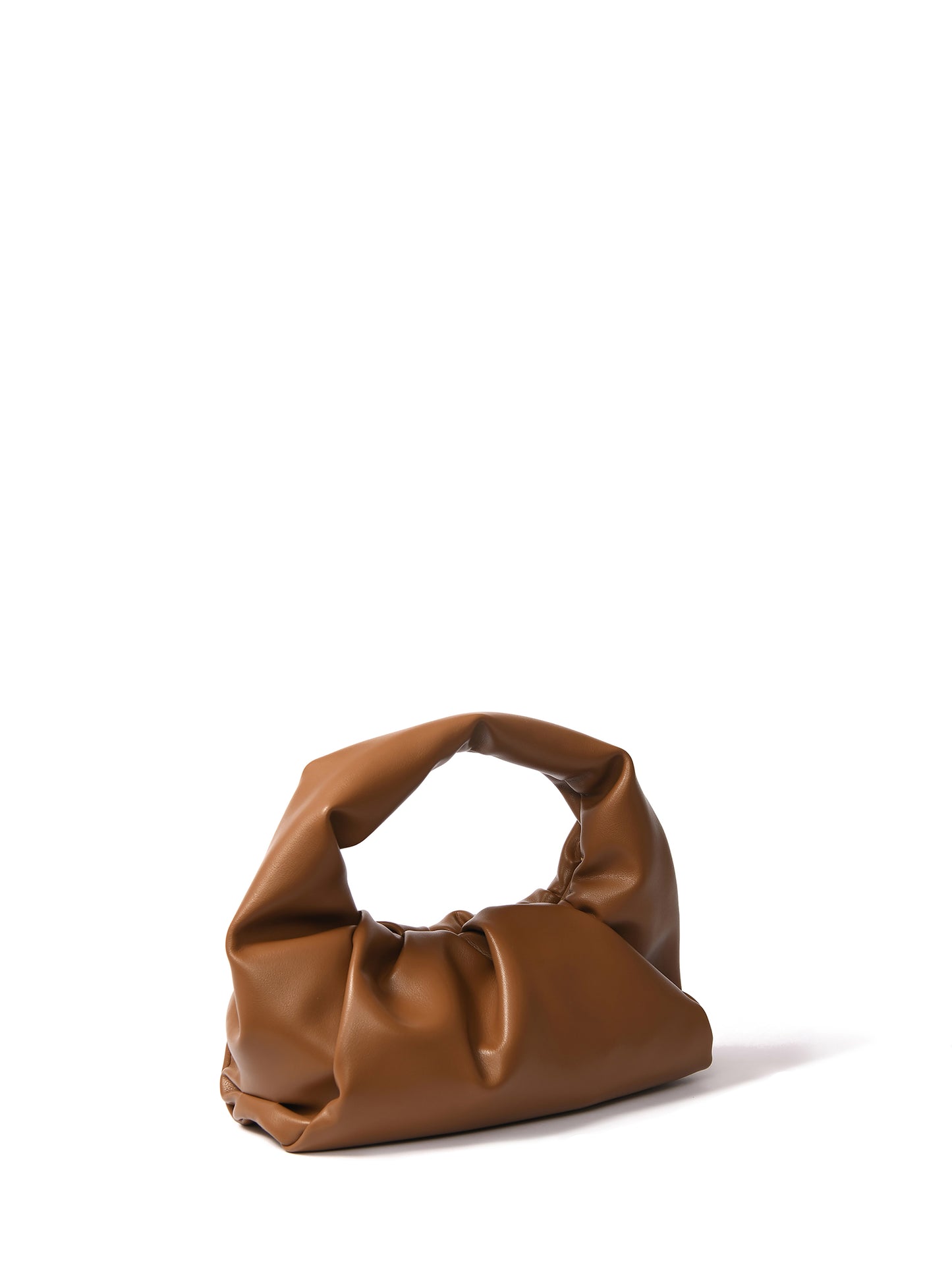 Marshmallow Croissant Bag in Soft Leather, Caramel