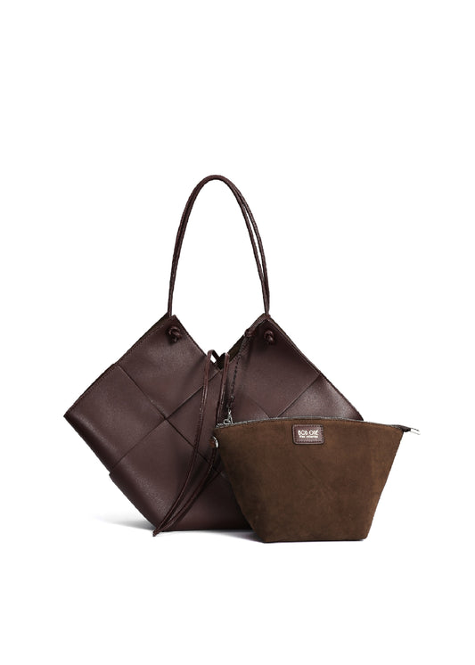 Taylor Contexture Leather Bag, Chocolate