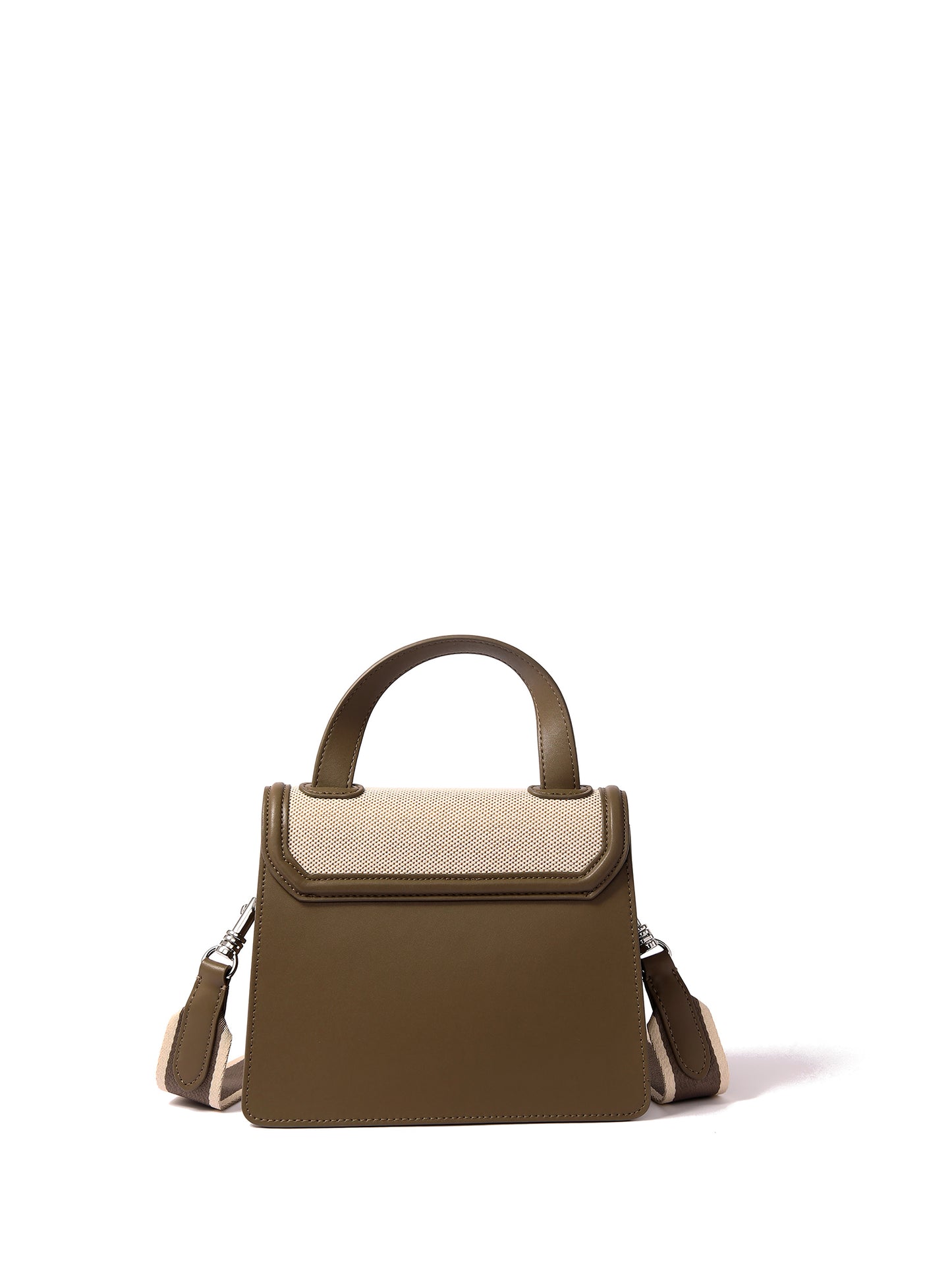 Evelyn Bag in Canvas and Genuine Leather, Gray