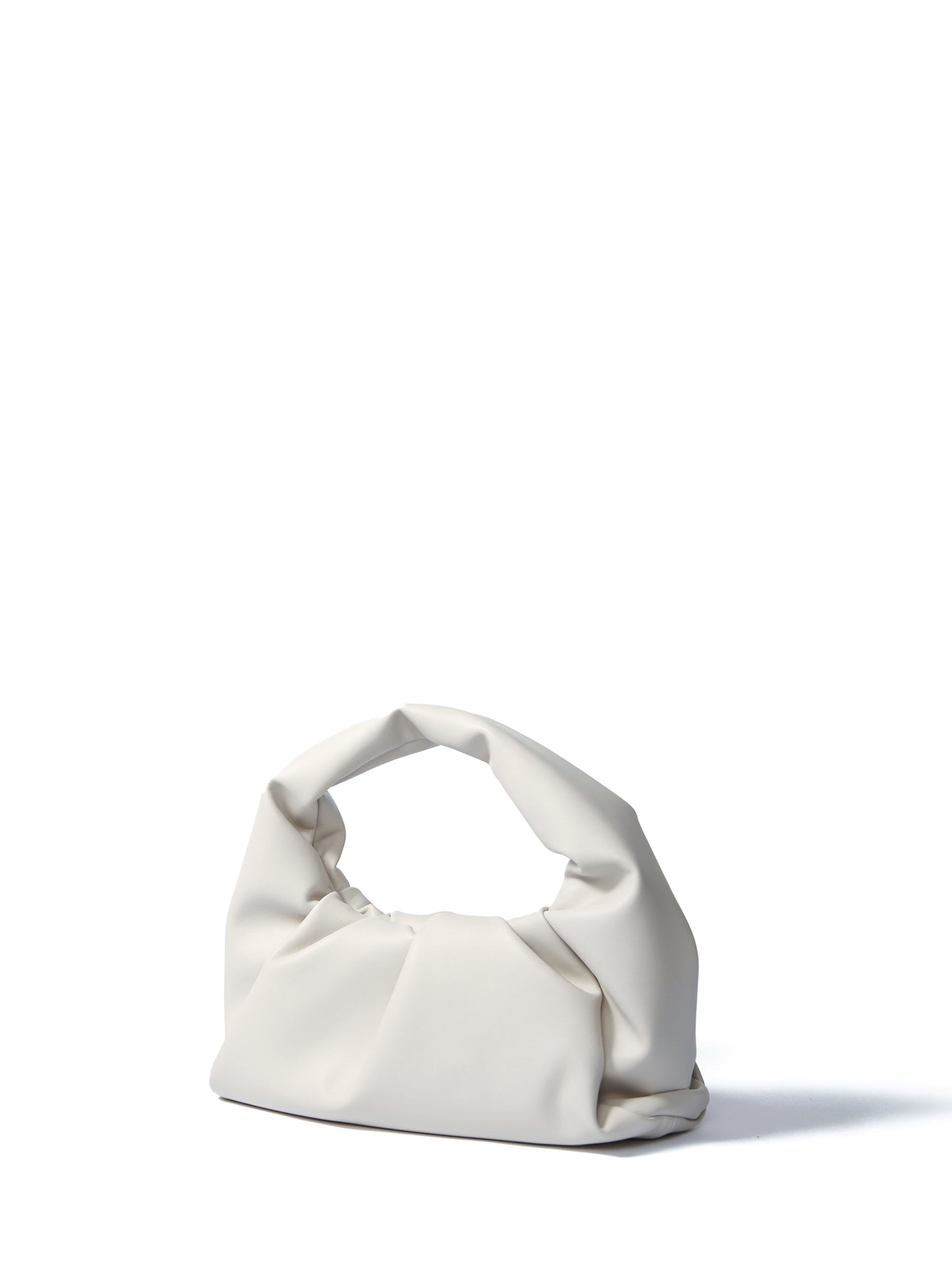 Marshmallow Croissant Bag in Soft Leather, White