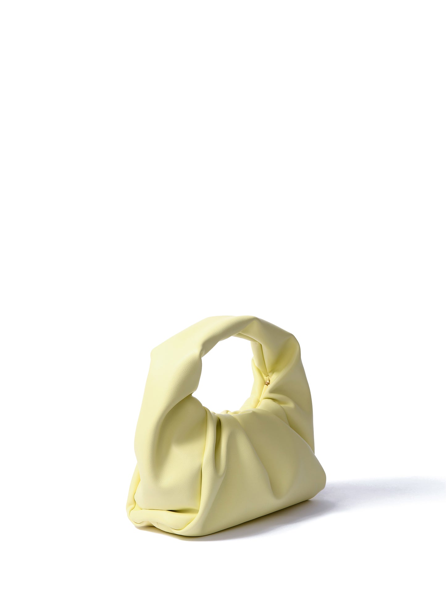 Marshmallow Croissant Bag in Soft Leather, Bright Yellow