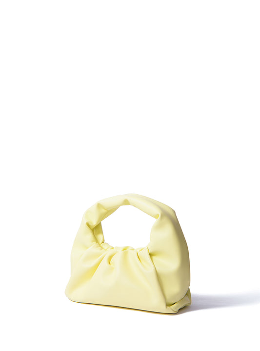 Marshmallow Croissant Bag in Soft Leather, Bright Yellow